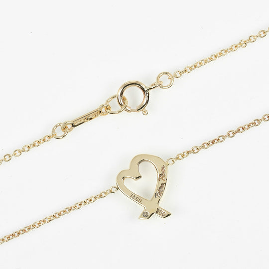TIFFANY&Co. Necklace K18 yellow gold gold Loving heart Women Used Authentic