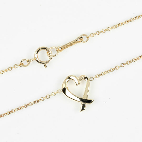TIFFANY&Co. Necklace K18 yellow gold gold Loving heart Women Used Authentic