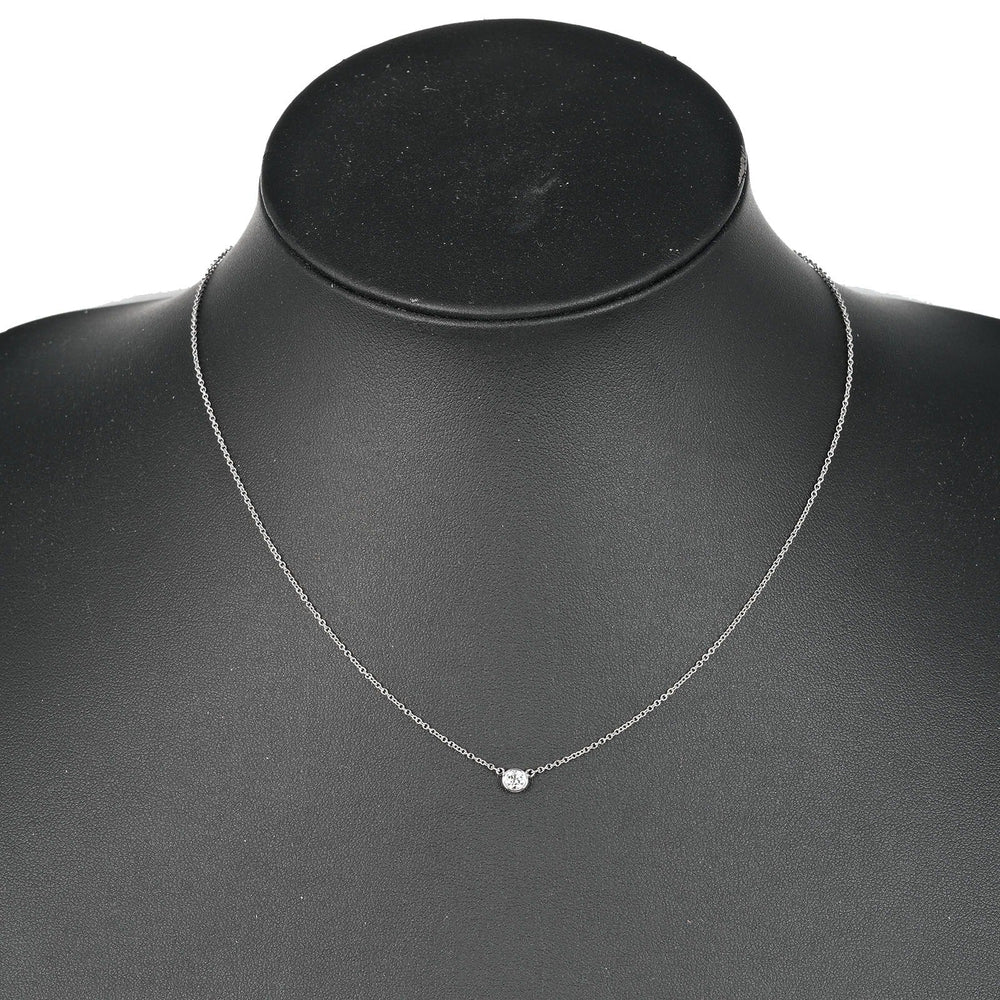 TIFFANY&Co. Necklace Pt950Platinum, Diamond Silver Top width 0.2" By the yard Women Used Authentic