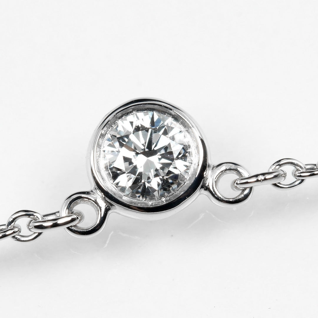 TIFFANY&Co. Necklace Pt950Platinum, Diamond Silver Top width 0.2" By the yard Women Used Authentic