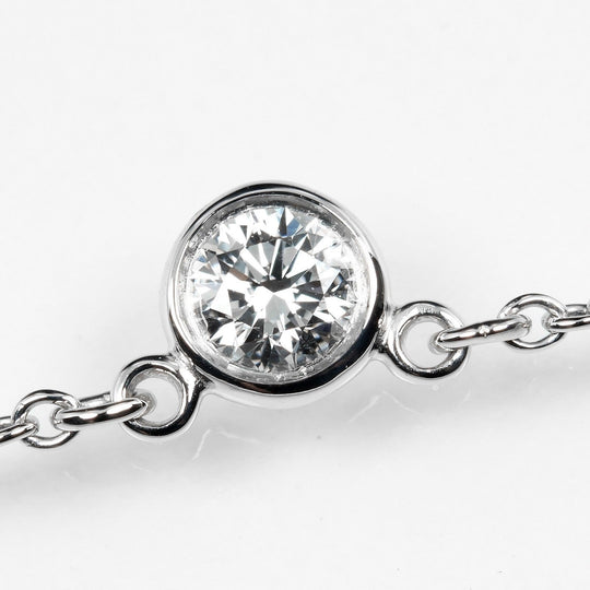 TIFFANY&Co. Necklace Pt950Platinum, Diamond Silver Top width 0.2" By the yard Women Used Authentic