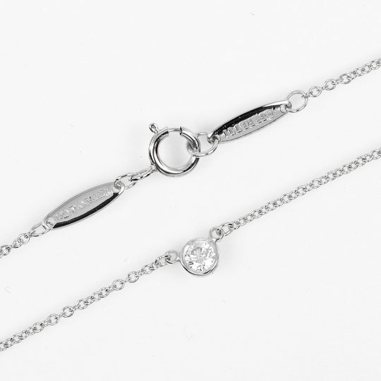 TIFFANY&Co. Necklace Pt950Platinum, Diamond Silver Top width 0.2" By the yard Women Used Authentic