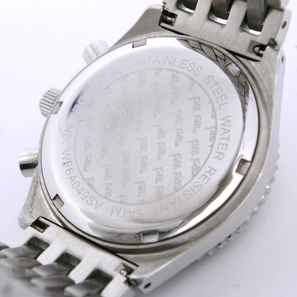 Folli Follie Watches Quartz WF6A049SV Stainless Steel, Rhinestone white bezel rhinestone White dial Women Used Authentic