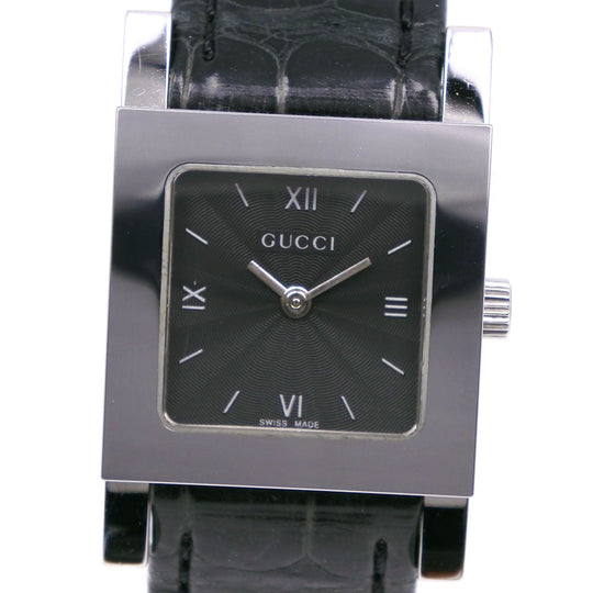 GUCCI Watches Quartz 7900L.1 Stainless Steel , Leather black black dial Women Used Authentic