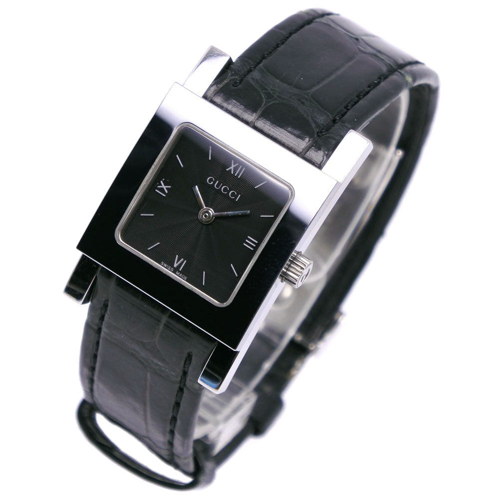 GUCCI Watches Quartz 7900L.1 Stainless Steel , Leather black black dial Women Used Authentic