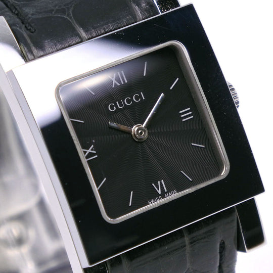 GUCCI Watches Quartz 7900L.1 Stainless Steel , Leather black black dial Women Used Authentic