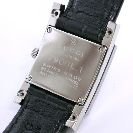 GUCCI Watches Quartz 7900L.1 Stainless Steel , Leather black black dial Women Used Authentic