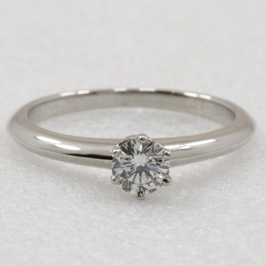 TIFFANY&Co. Ring Pt950Platinum, Diamond Silver Solitaire Women Used Authentic