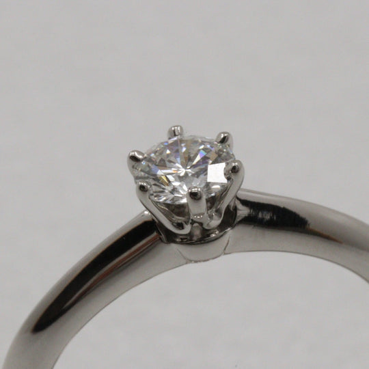 TIFFANY&Co. Ring Pt950Platinum, Diamond Silver Solitaire Women Used Authentic