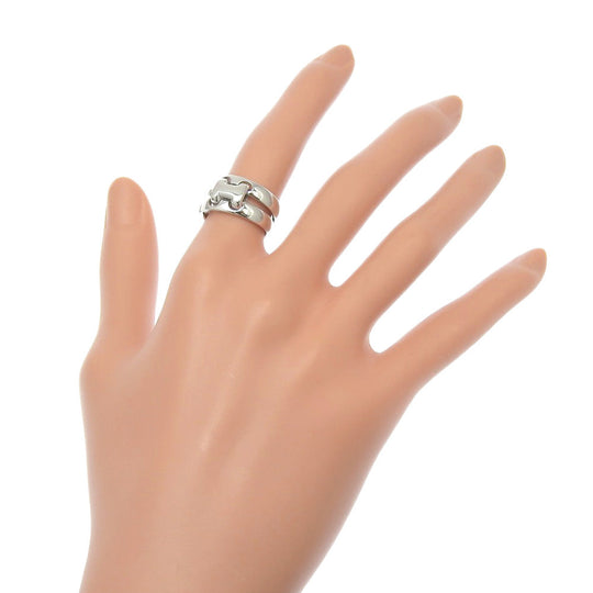HERMES Ring K18 white gold Silver vintage Olympe Women 51 Used Authentic