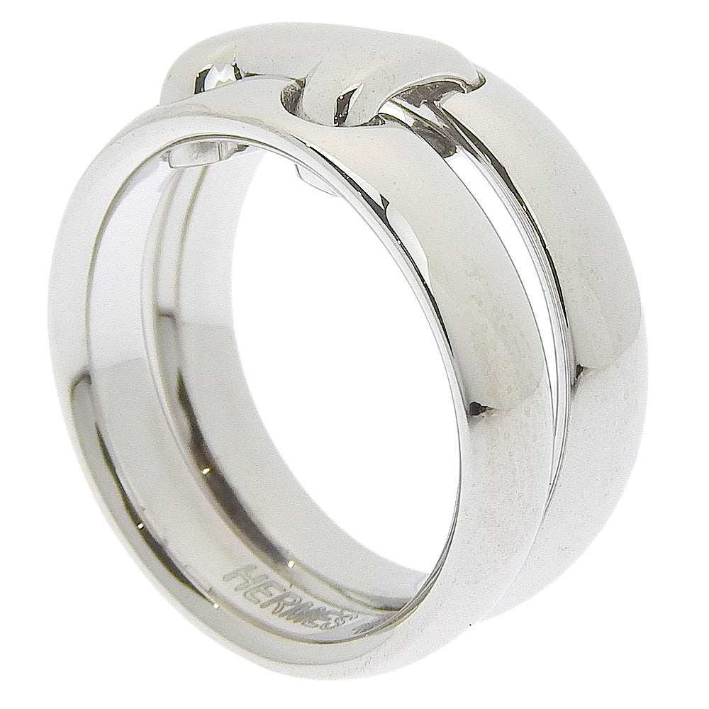 HERMES Ring K18 white gold Silver vintage Olympe Women 51 Used Authentic
