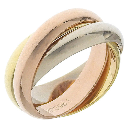 CARTIER Ring K18 yellow gold YG/PG/WG 3 stations Trinity Women 47 Used Authentic