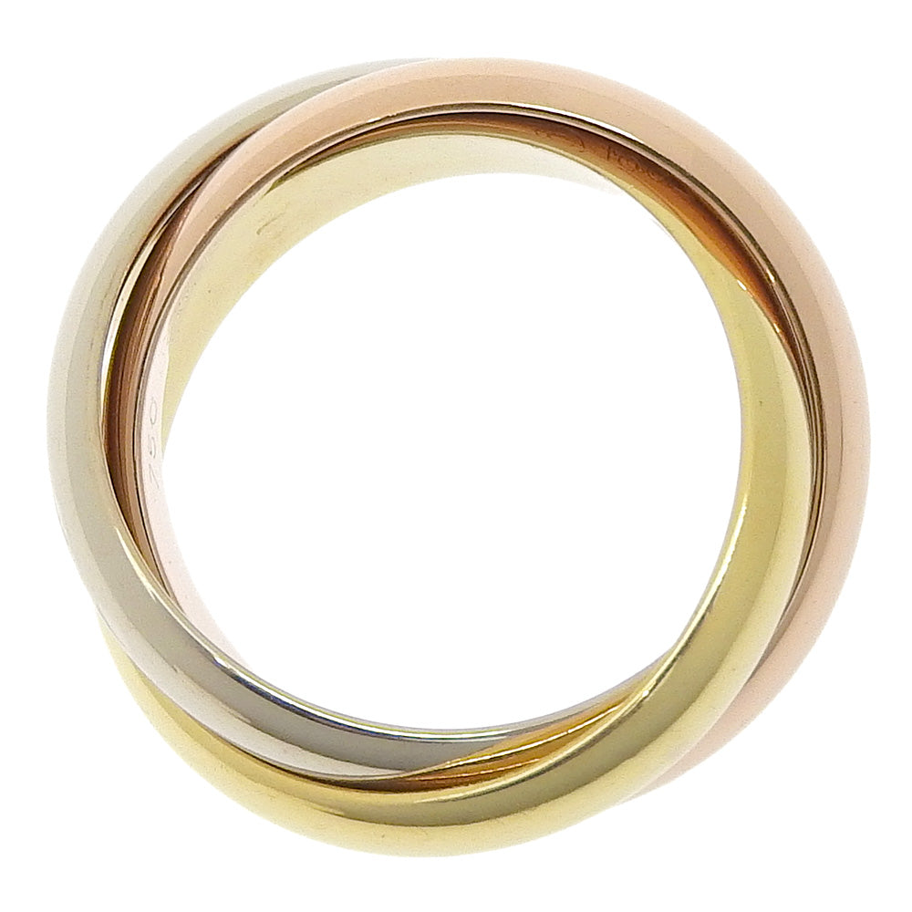 CARTIER Ring K18 yellow gold YG/PG/WG 3 stations Trinity Women 47 Used Authentic