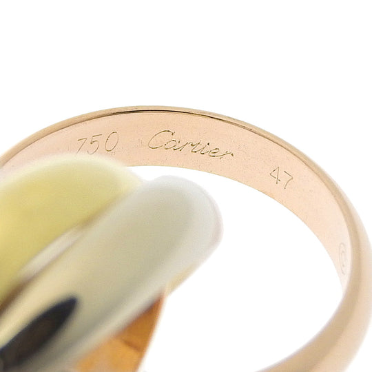 CARTIER Ring K18 yellow gold YG/PG/WG 3 stations Trinity Women 47 Used Authentic