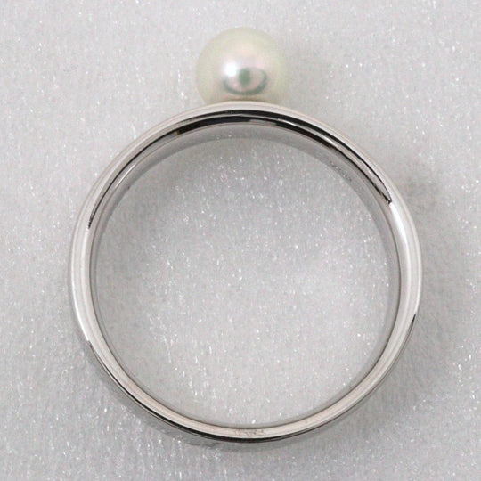 TASAKI Ring K18 White Gold, Pearl Silver Pearl Women Used Authentic