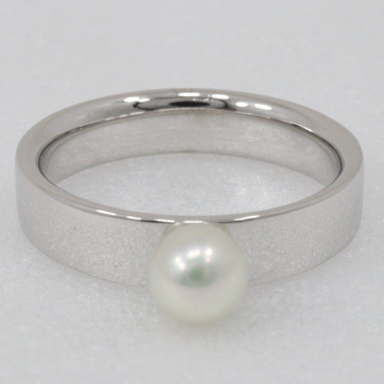 TASAKI Ring K18 White Gold, Pearl Silver Pearl Women Used Authentic