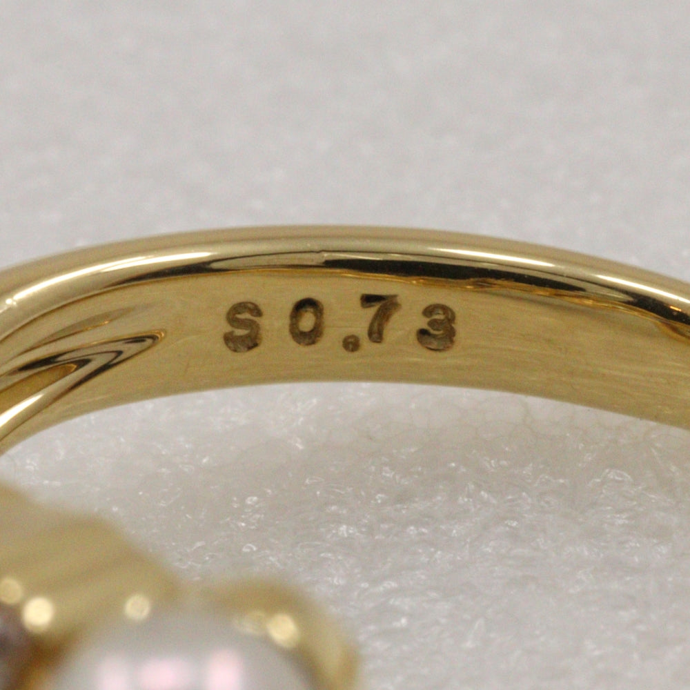 JUNE Ring K18 Yellow Gold, Diamond, Sapphire gold Baby pearl Women Used Authentic