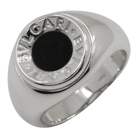 BVLGARI Ring K18 White Gold, Onyx Silver Bulgari Bulgari Women Used Authentic