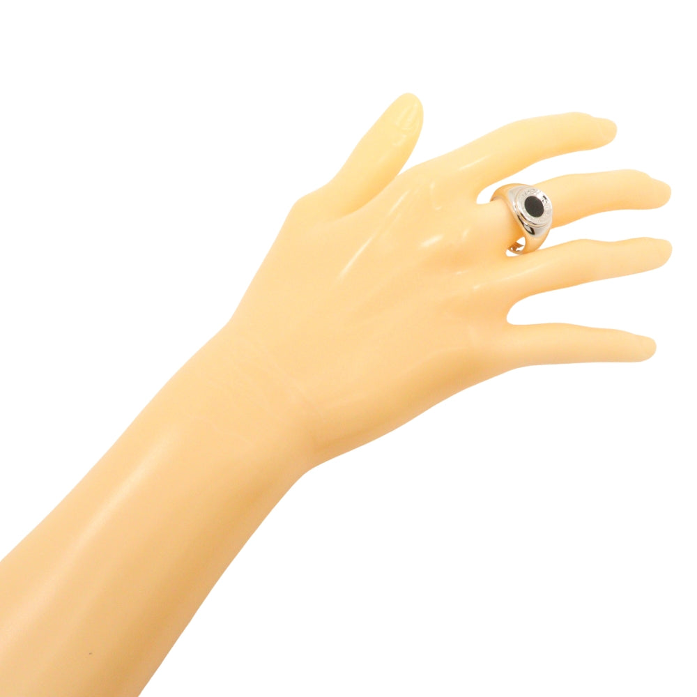 BVLGARI Ring K18 White Gold, Onyx Silver Bulgari Bulgari Women Used Authentic