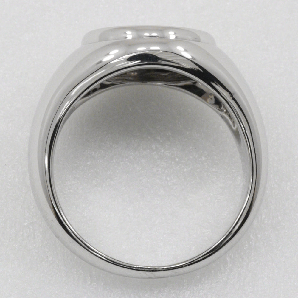 BVLGARI Ring K18 White Gold, Onyx Silver Bulgari Bulgari Women Used Authentic