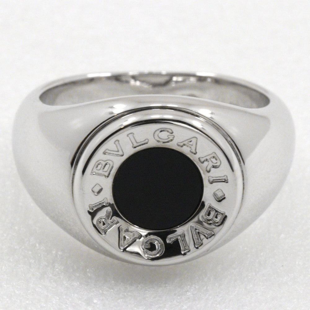 BVLGARI Ring K18 White Gold, Onyx Silver Bulgari Bulgari Women Used Authentic