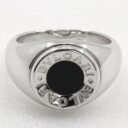 BVLGARI Ring K18 White Gold, Onyx Silver Bulgari Bulgari Women Used Authentic