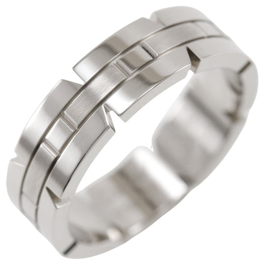 CARTIER Ring K18 white gold Silver Tank francais mens 58 Used Authentic