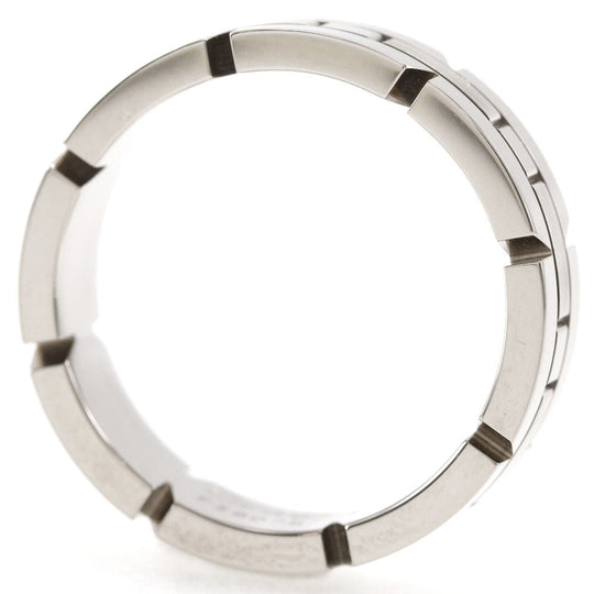 CARTIER Ring K18 white gold Silver Tank francais mens 58 Used Authentic