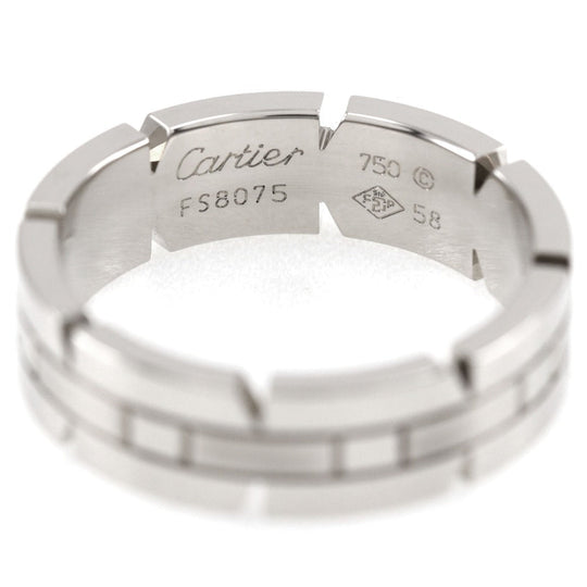 CARTIER Ring K18 white gold Silver Tank francais mens 58 Used Authentic