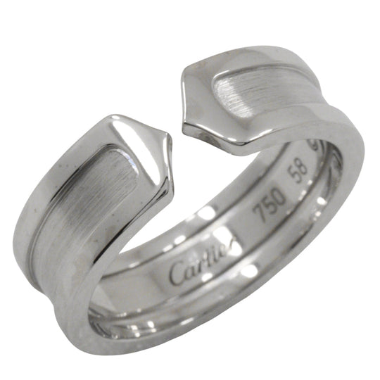 CARTIER Ring K18 white gold Silver 2C C2 mens(Unisex) 58 Used Authentic