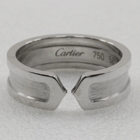 CARTIER Ring K18 white gold Silver 2C C2 mens(Unisex) 58 Used Authentic