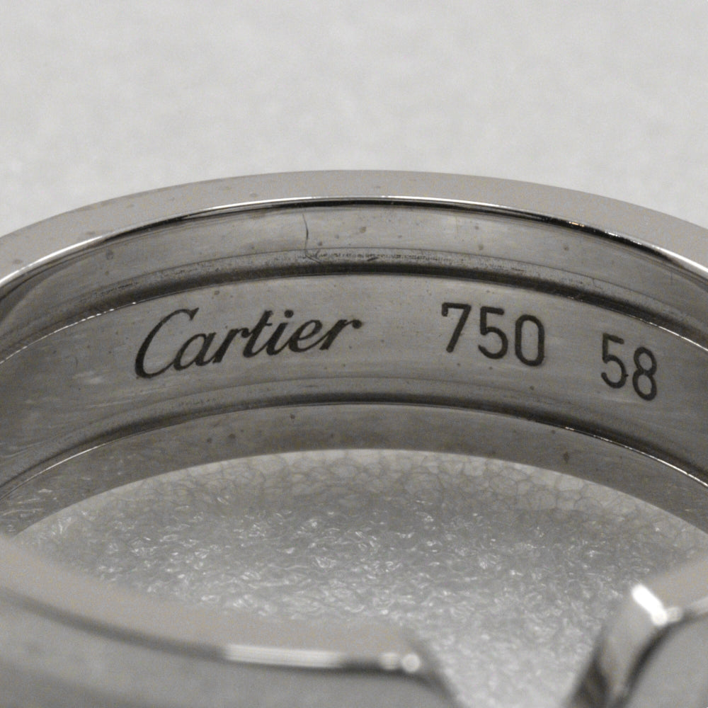 CARTIER Ring K18 white gold Silver 2C C2 mens(Unisex) 58 Used Authentic