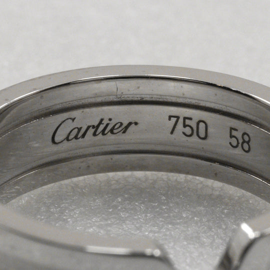 CARTIER Ring K18 white gold Silver 2C C2 mens(Unisex) 58 Used Authentic
