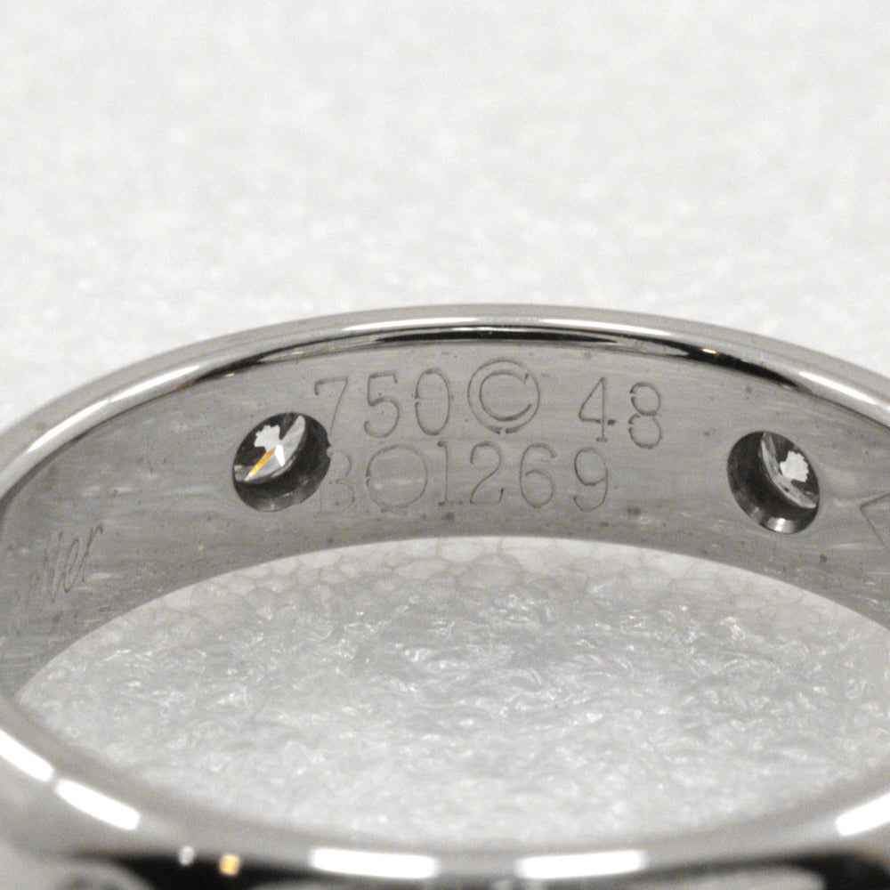 CARTIER Ring K18 White Gold, Diamond Silver 6P diamond Stellar Ring Women 48 Used Authentic