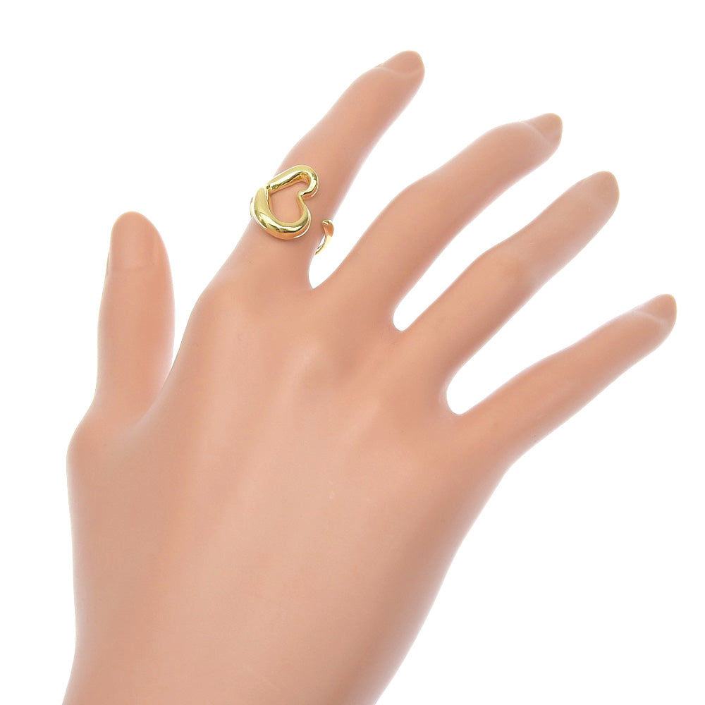 TIFFANY&Co. Ring K18 yellow gold gold Elsa Peretti Open heart Women Used Authentic