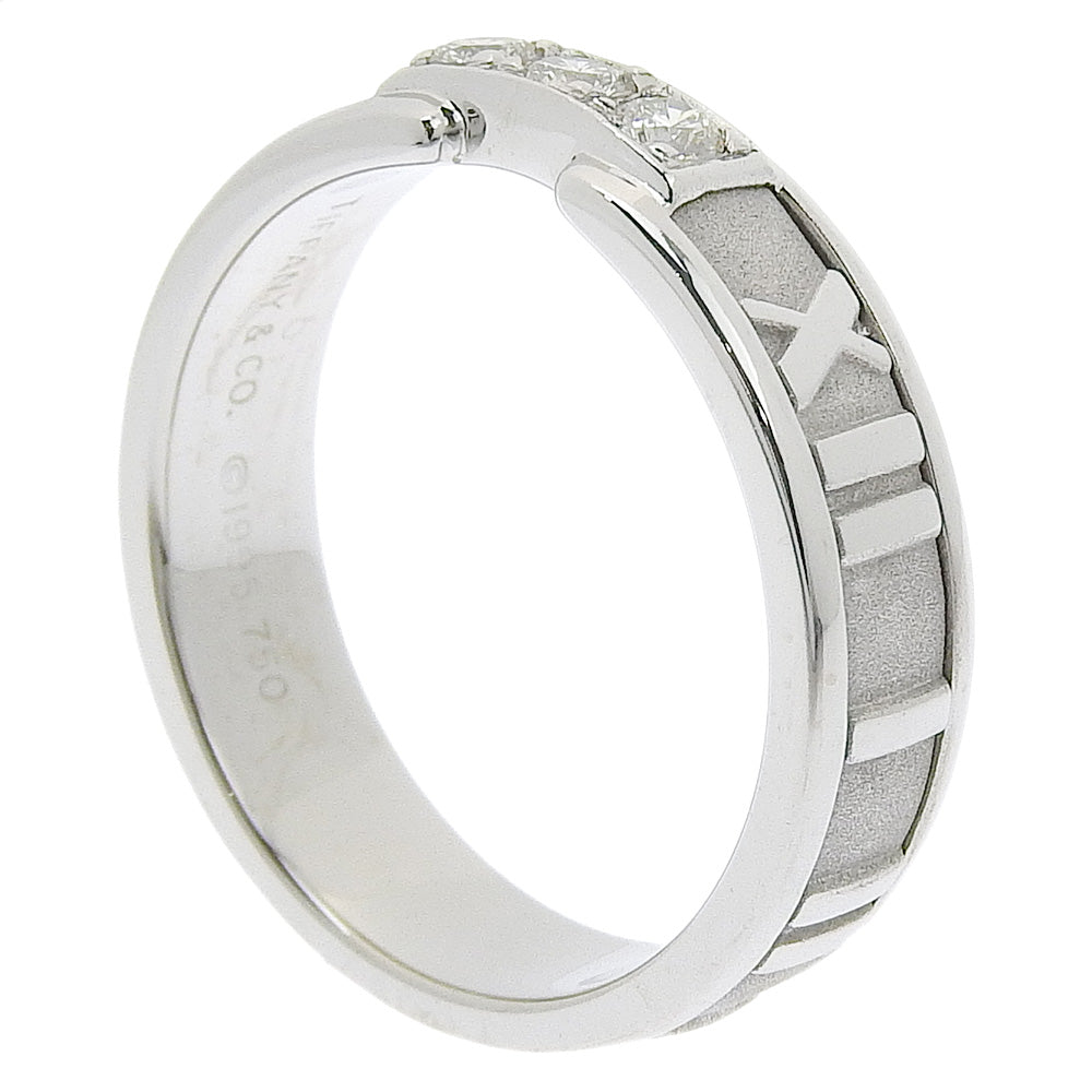 TIFFANY&Co. Ring K18 White Gold, Diamond White gold 3P diamond Atlas Women Used Authentic