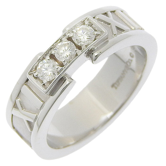 TIFFANY&Co. Ring K18 White Gold, Diamond White gold 3P diamond Atlas Women Used Authentic