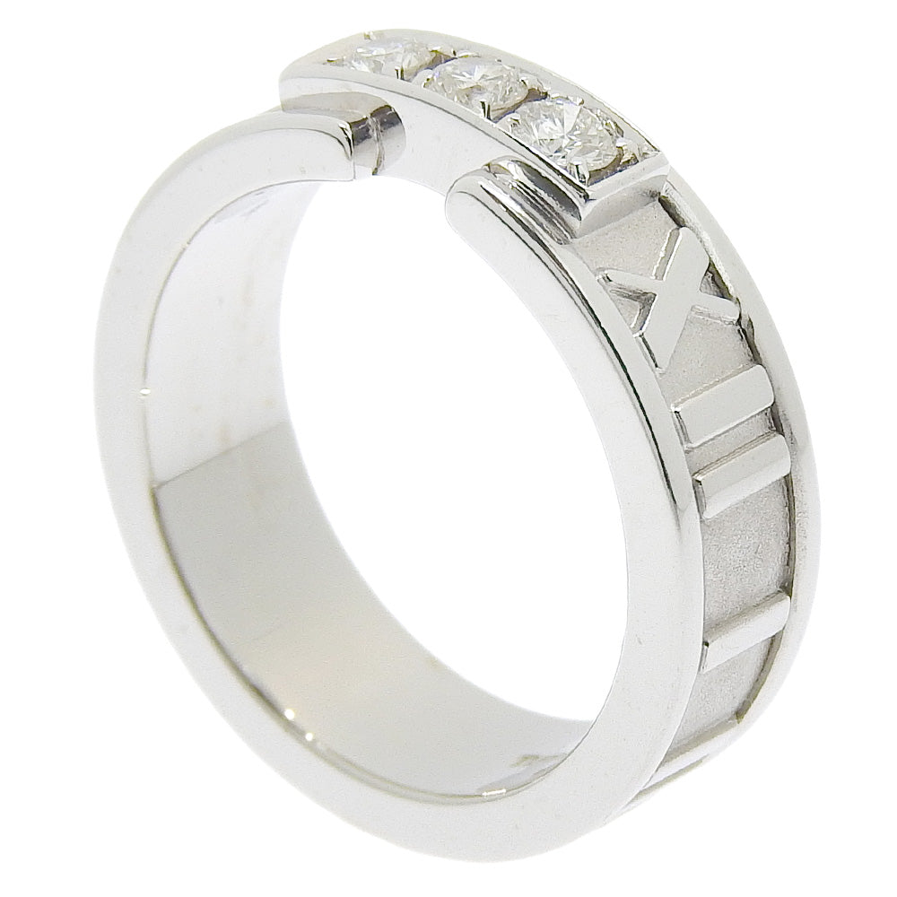 TIFFANY&Co. Ring K18 White Gold, Diamond White gold 3P diamond Atlas Women Used Authentic