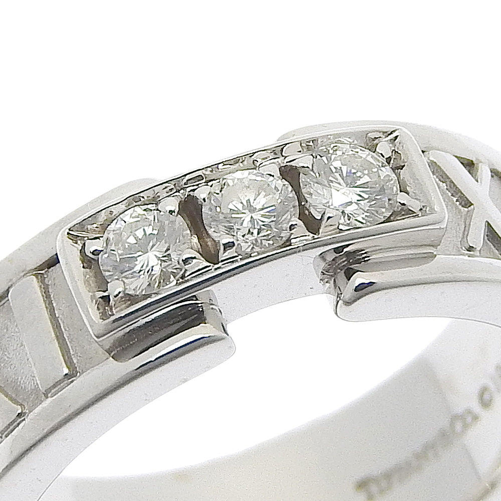 TIFFANY&Co. Ring K18 White Gold, Diamond White gold 3P diamond Atlas Women Used Authentic