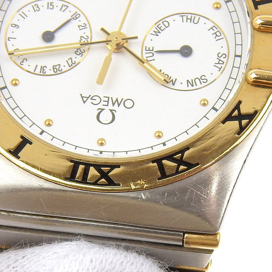 OMEGA Watches Quartz 1370.2 Stainless Steel Silver Day date Constellation White dial Boys Used Authentic