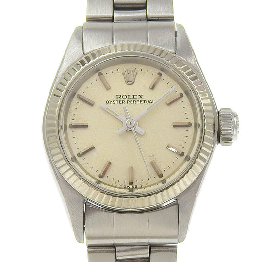 ROLEX Watches Mechanical Automatic 6619 Stainless Steel , WG Silver cal.1161 WG bezel Oyster perpetual white dial Women Used Authentic
