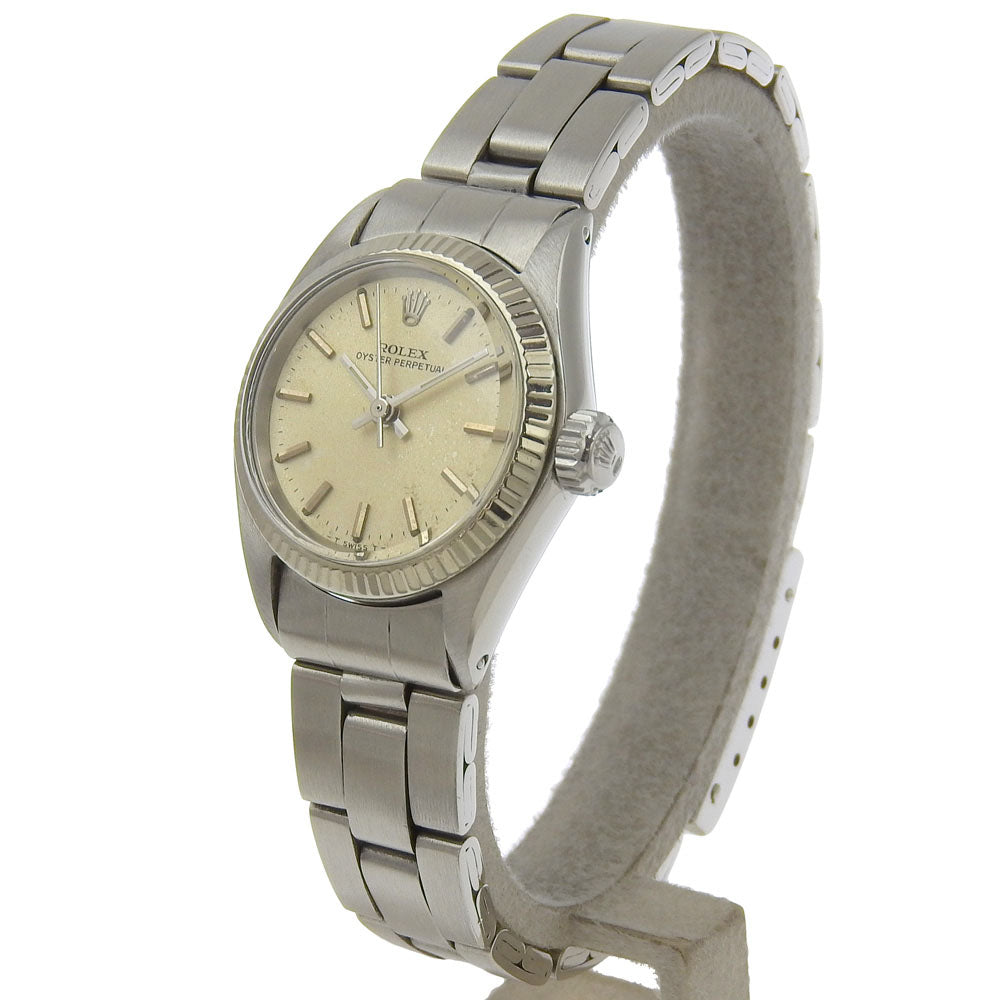 ROLEX Watches Mechanical Automatic 6619 Stainless Steel , WG Silver cal.1161 WG bezel Oyster perpetual white dial Women Used Authentic