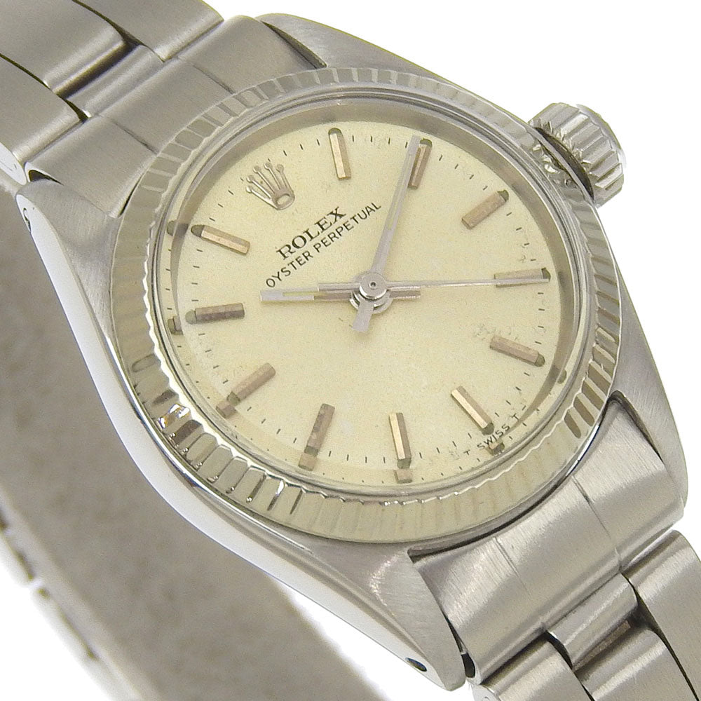 ROLEX Watches Mechanical Automatic 6619 Stainless Steel , WG Silver cal.1161 WG bezel Oyster perpetual white dial Women Used Authentic