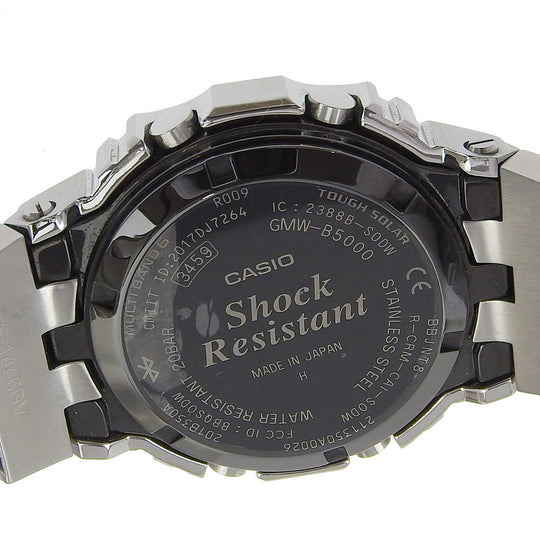 CASIO Watches Solar Powered Radio Watch GMW-B5000D-1JF Stainless Steel Silver Full metal G shock black dial