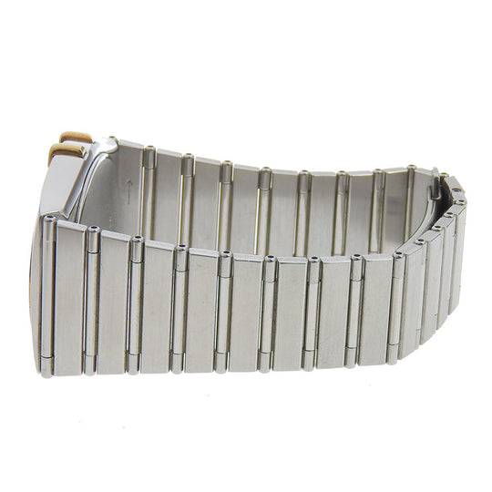 OMEGA Watches Quartz Stainless Steel, 18K Yellow Gold Silver Constellation day-date White dial Boys Used Authentic