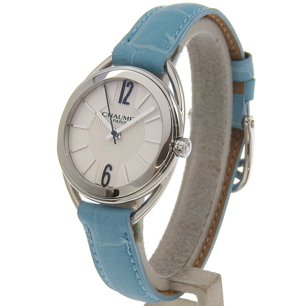 Chaumet Watches Quartz W23210-01A Stainless Steel , Leather Silver Lian White dial Women Used Authentic