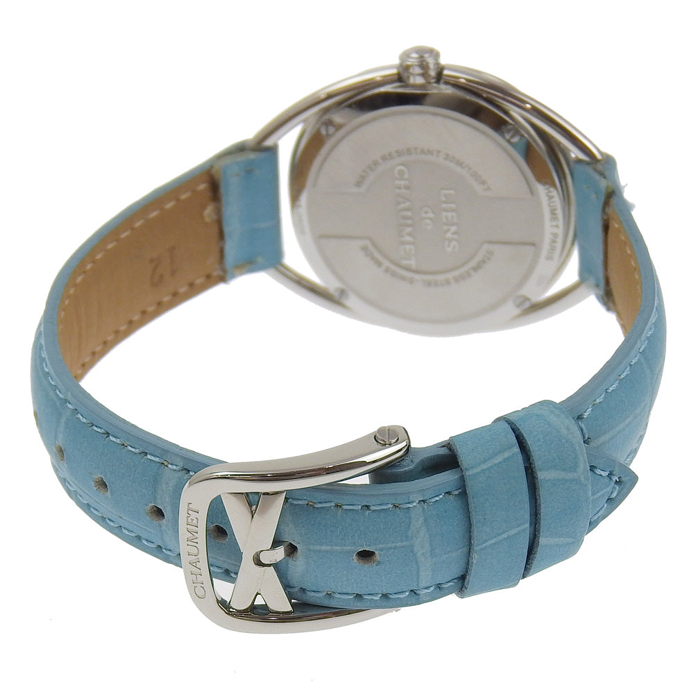 Chaumet Watches Quartz W23210-01A Stainless Steel , Leather Silver Lian White dial Women Used Authentic