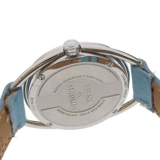 Chaumet Watches Quartz W23210-01A Stainless Steel , Leather Silver Lian White dial Women Used Authentic