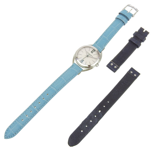 Chaumet Watches Quartz W23210-01A Stainless Steel , Leather Silver Lian White dial Women Used Authentic