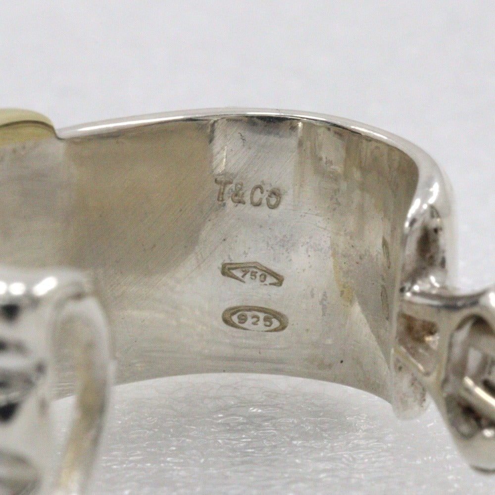 TIFFANY&Co. Earring Silver925, K18 Yellow Gold Silver vintage combination ribbon Women Used Authentic